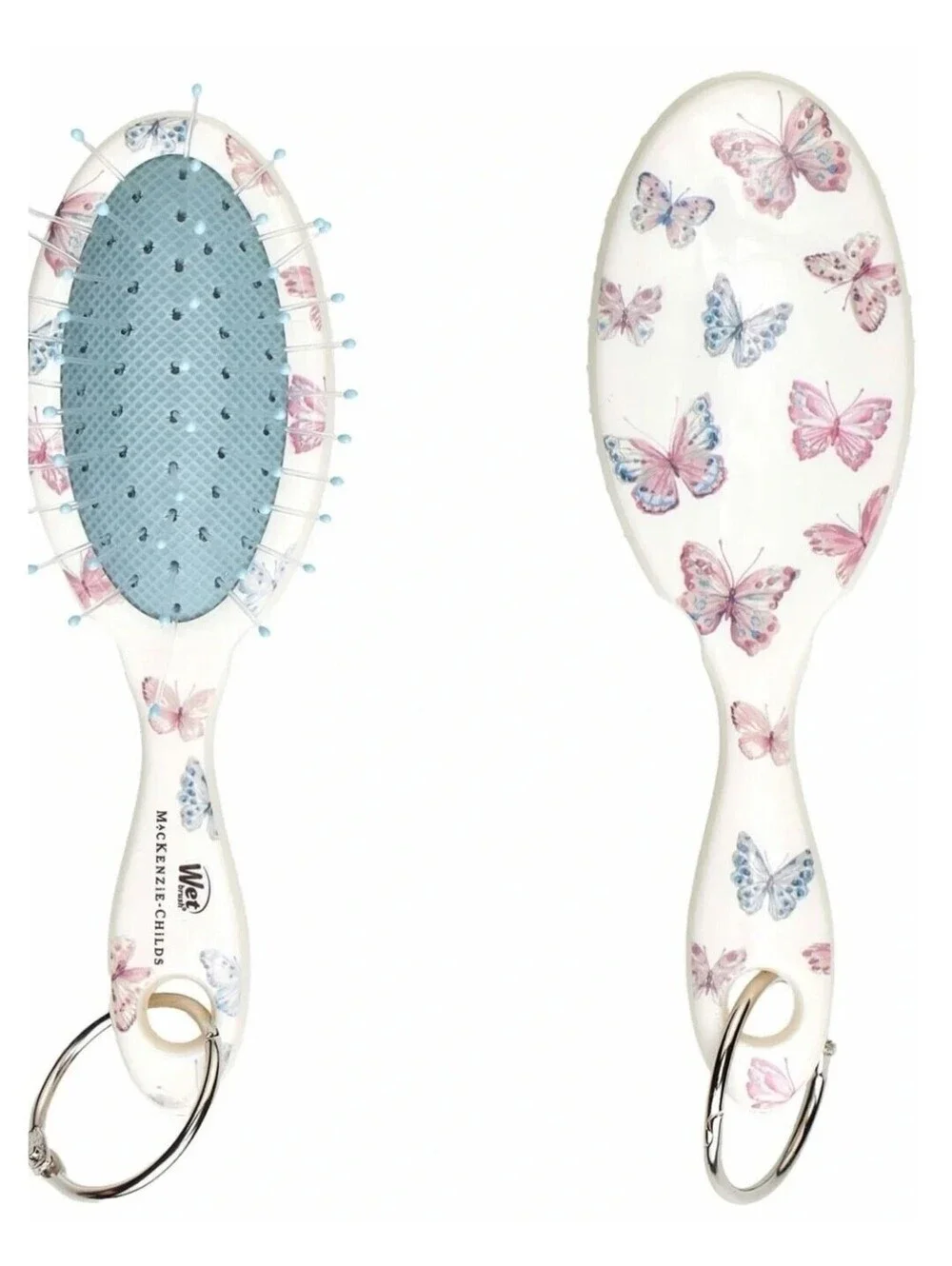 MacKenzie Childs x Wet Brush 🦋 Butterfly Hill Keychain Detangler Hair Brush NEW